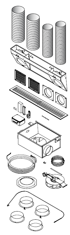 Kit canalisation air chaud pour foyers – convection forcée