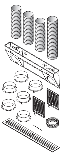 Kit canalisation air chaud pour foyers – convection naturelle